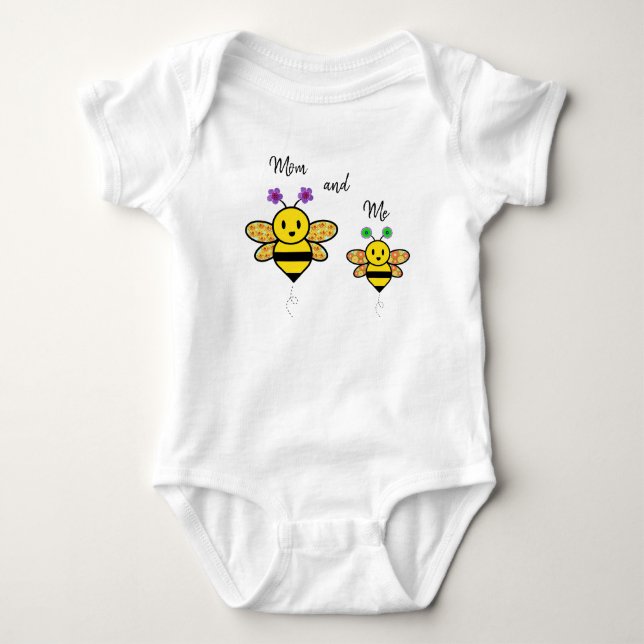 Mom and Me Whimsical Geo Shape Baby Bodysuit (Front)