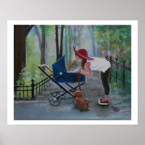 Mom and New Baby a walk in the park Poster