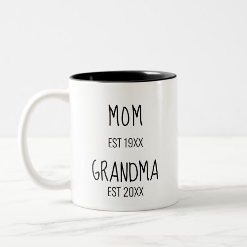 Mom and New Grandma EST 2020 Mug