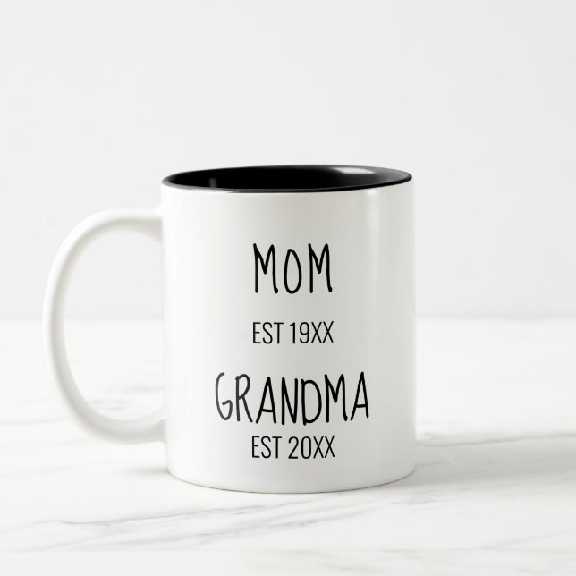 Mom and New Grandma EST 2020 Mug (Left)