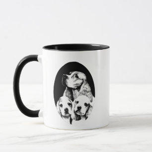 Mom and puppy dogs Cocker Spaniel art Mug