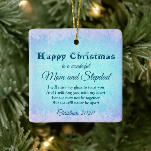 Mom and Stepdad Christmas 2020 Ceramic Ornament