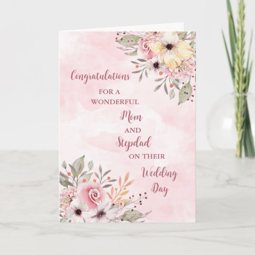 Mom and Stepdad Wedding Day Congratulations Card