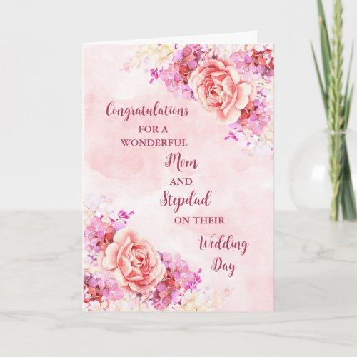 Mom and Stepdad Wedding Day Congratulations Card