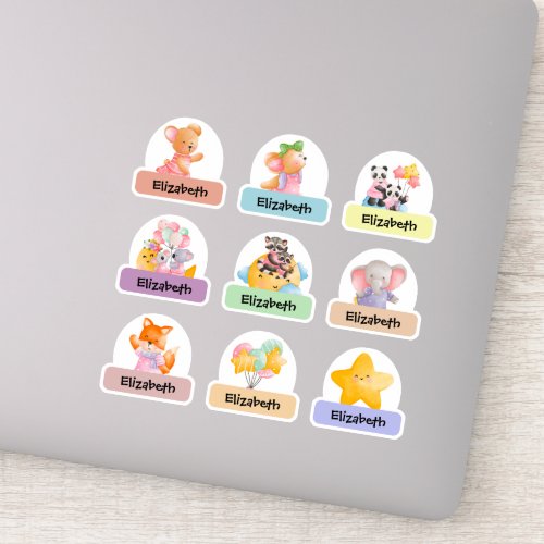 Mom Animals Personalized Name Sticker Pack