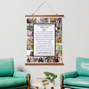 Mom appreciation Mothers Day 22 Photo Collage Hanging Tapestry