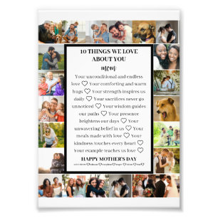 Mom appreciation   Mothers Day 22 Photo Collage Print