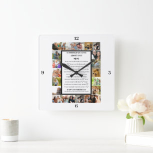 Mom appreciation Mothers Day 22 Photo Collage Square Wall Clock