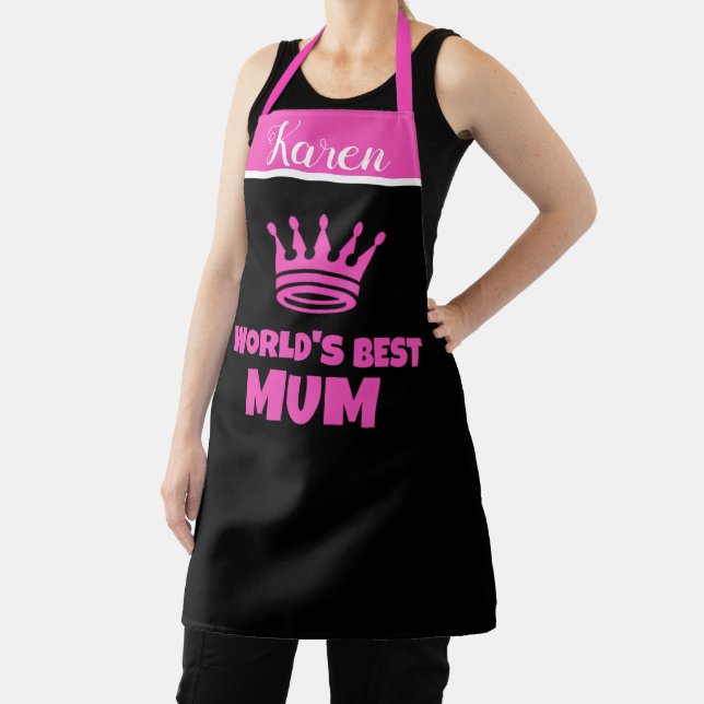 Mom Apron, World's Best Mum Baker Chef Mom Kitchen Apron (Insitu)