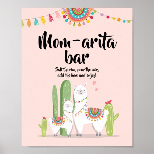 Mom_arita Margarita Bar Fiesta Llama Shower Sign