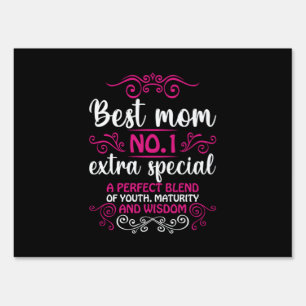 Mom Art Best Mom Number One Sign