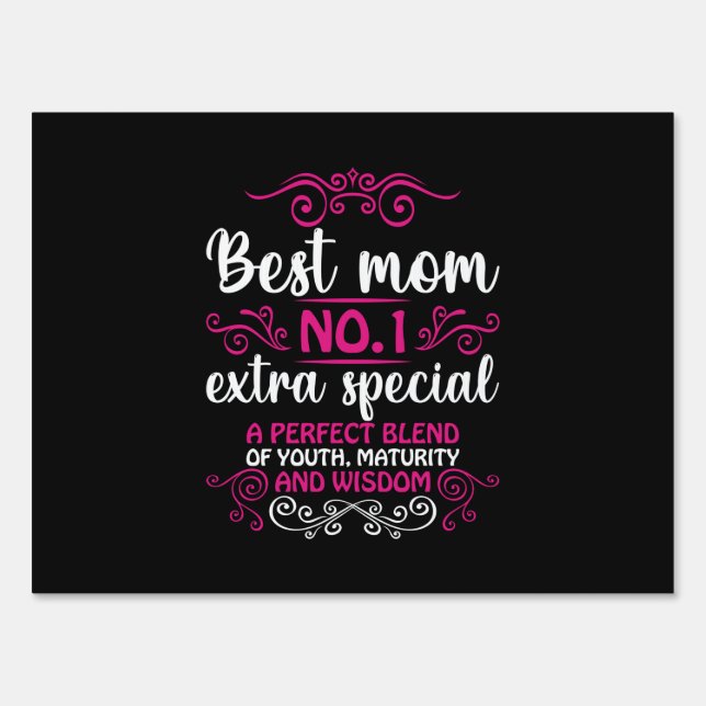 Mom Art Best Mom Number One Sign (Front)
