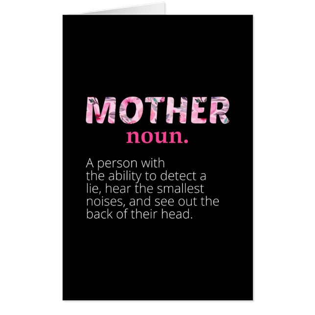 Mom Art Floral Mother Definition Card (Front)