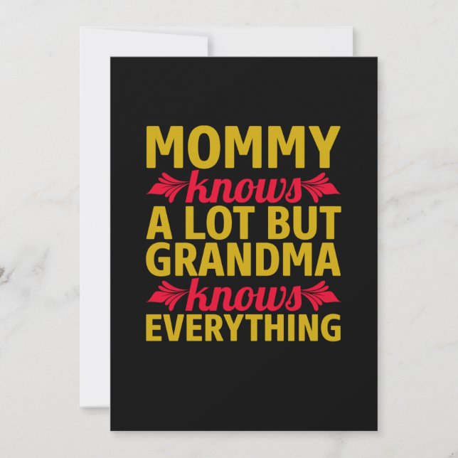 Mom Art Grandma Knows Everything Invitation (Front)