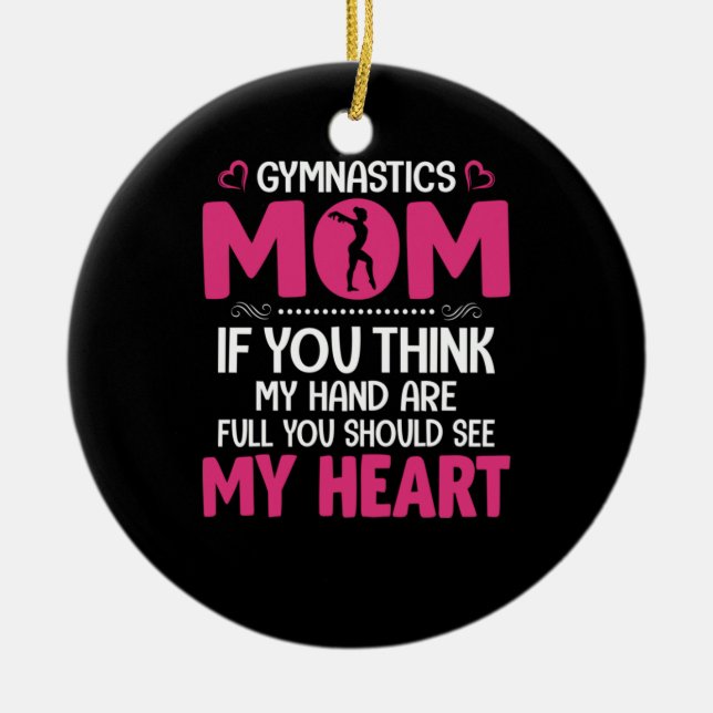 Mom Art Gymnastics Mom Ceramic Ornament (Front)