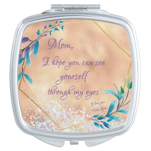 Mom As God Sees You Prayer Quote  Compact Mirror