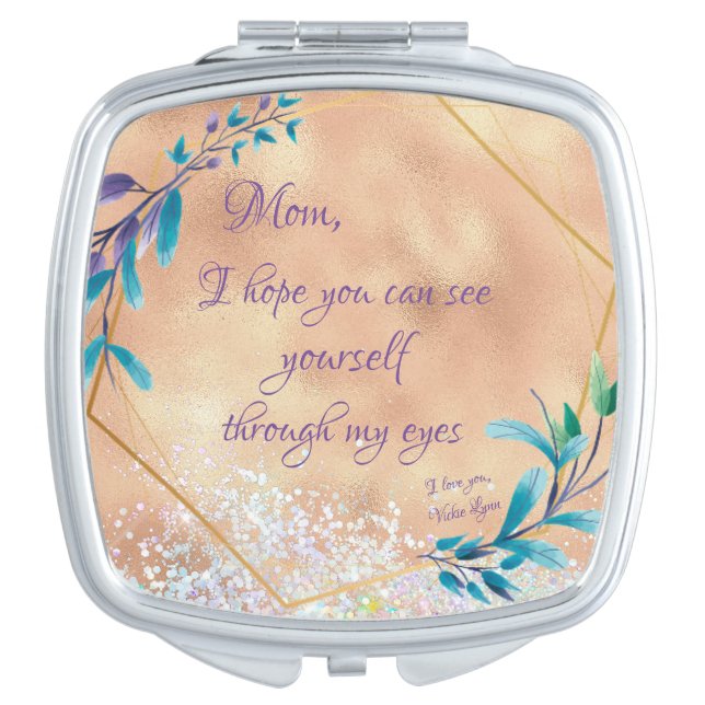 Mom As God Sees You Prayer Quote  Compact Mirror (Front)