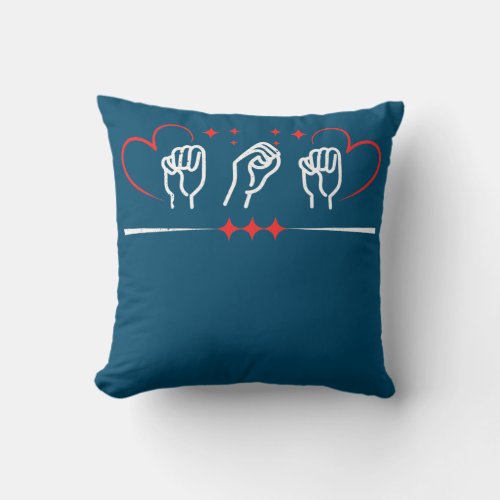 Mom ASL American Sign Language Mothers Day Deaf Throw Pillow