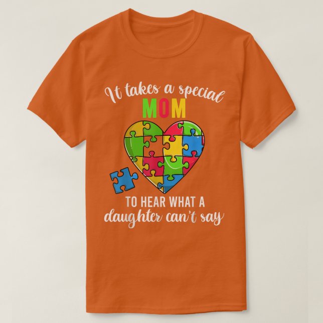Mom Autism Awareness Family Support Shirts, Fun He T-Shirt (Design Front)