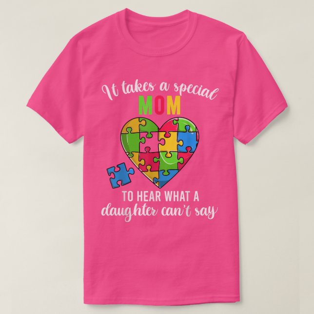 Mom Autism Awareness Family Support Shirts, Fun He T-Shirt (Design Front)