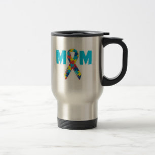 Mom Autism Awareness Travel Mug