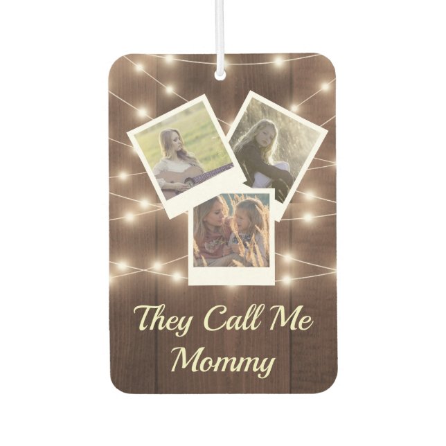 Mom Automobile Baby Design Your Own Family Photos Air Freshener (Front)