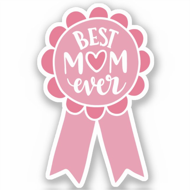 Mom Award Ribbon | Mother Appreciation Gift Sticker (Front)