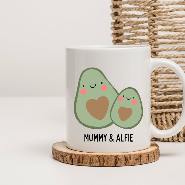 Mom & Baby Avocado , Personalised Matching Family Coffee Mug (Creator Uploaded)