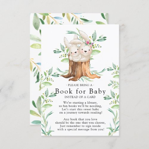 Mom  Baby Bunny Baby Shower Book for Baby Card