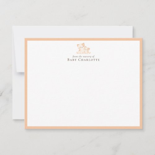 Mom & Baby Cat Nursery Note Card – Personalized