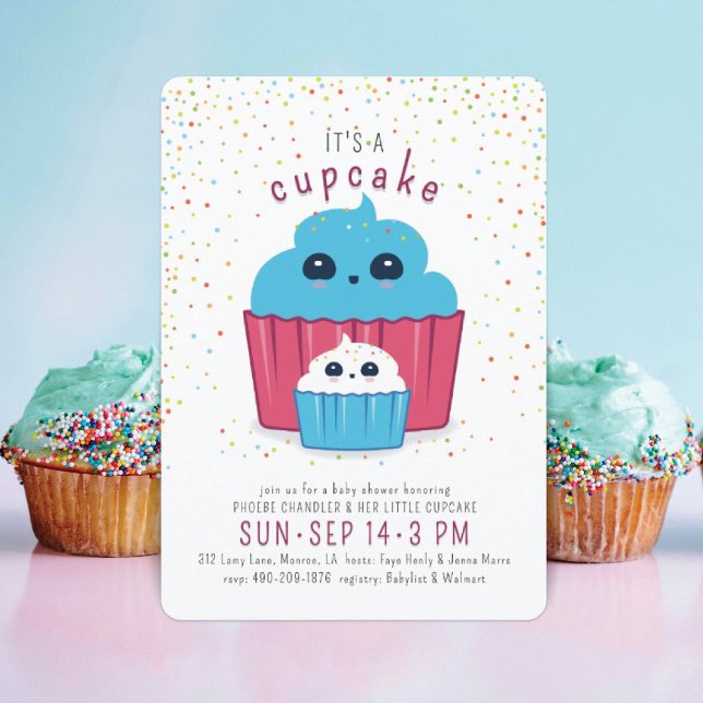 Mom & Baby Cupcake Baby Shower Invitation (Creator Uploaded)