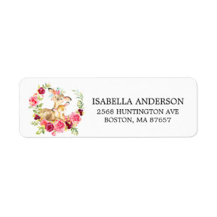 Mom & Baby Deer Baby Shower Address Label