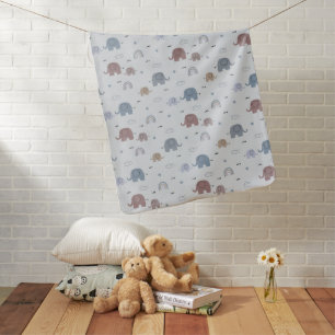 Mom & Baby Elephant Pattern Baby Blanket