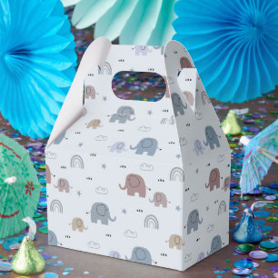 Mom & Baby Elephant Pattern Favor Boxes