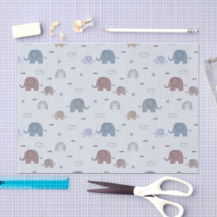 Mom & Baby Elephant Pattern Tissue Paper