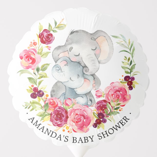 Mom & Baby Elephant Shower Balloon (Front)