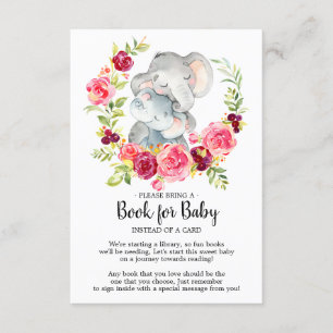 Mom & Baby Elephant Shower Book for Baby Card