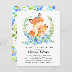 Mom & Baby Fox Baby Shower Invitation