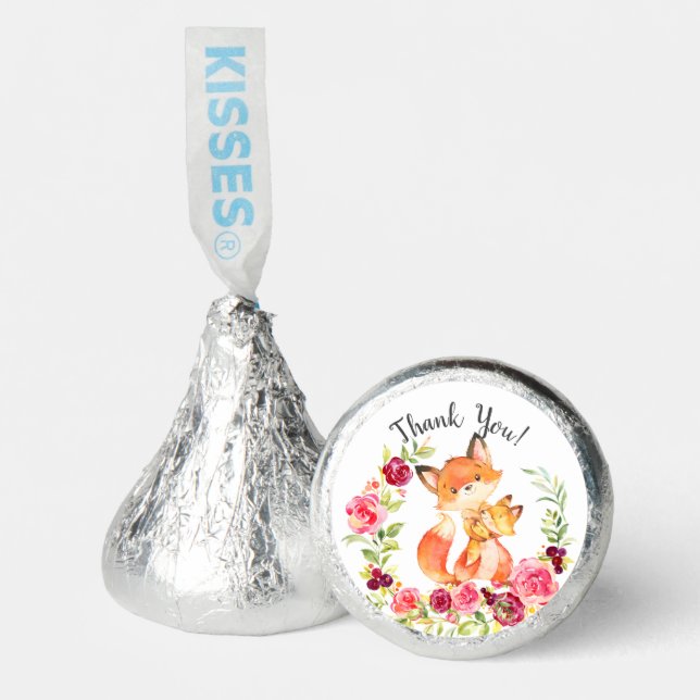 Mom & Baby Fox Shower Thank You Hershey®'s Kisses® (Front)