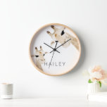 Mom & Baby Giraffe Name Nursery Kids' Room Clock<br><div class="desc">This cute clock features your name with a pair of giraffes in watercolor. Perfect for nursery and kids' room! Personalize it for your needs. You can find matching products at my store.</div>
