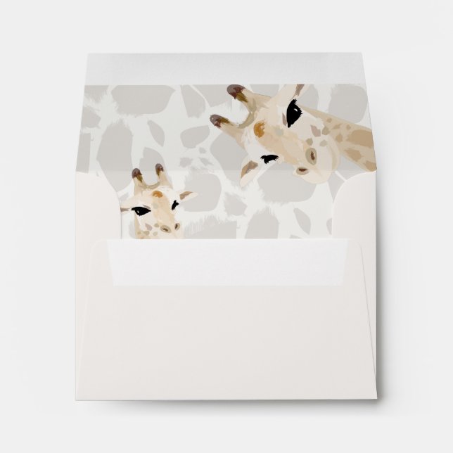 Mom & Baby Giraffe Watercolor Envelope (Back (Bottom))