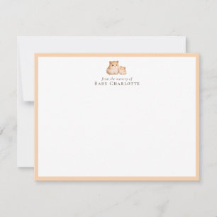Mom & Baby Hamster Nursery Note Card. Personalized Card