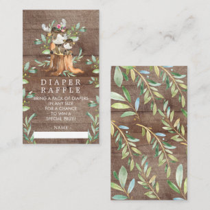 Mom & Baby Moose Baby Shower Diaper Raffle Ticket Enclosure Card