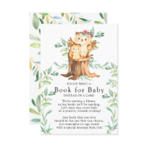 Mom & Baby Owl Baby Shower Book for Baby Card