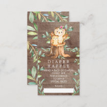 Mom & Baby Owl Baby Shower Diaper Raffle Ticket Enclosure Card