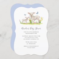 Mom Baby Sheep Baby Shower Invitation