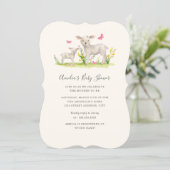 Mom Baby Sheep Sweet Baby Shower Invitation (Standing Front)