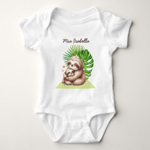 Mom & Baby Sloth Customizable Baby Bodysuit