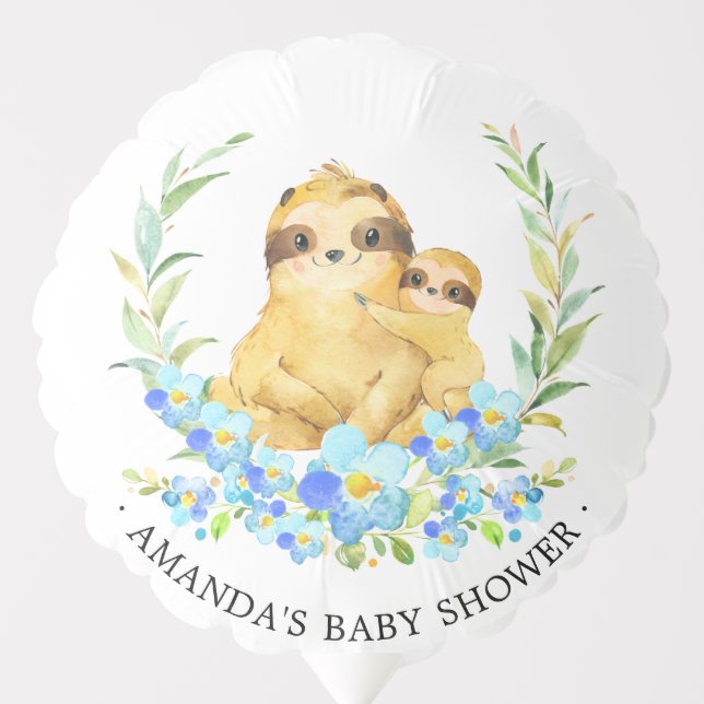 Mom & Baby Sloth Shower Balloon (Front)