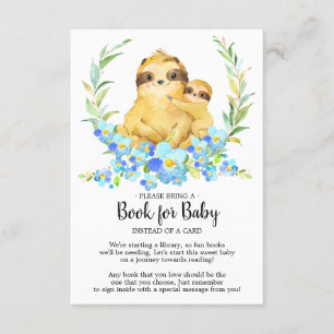 Mom & Baby Sloth Shower Book for Baby Card